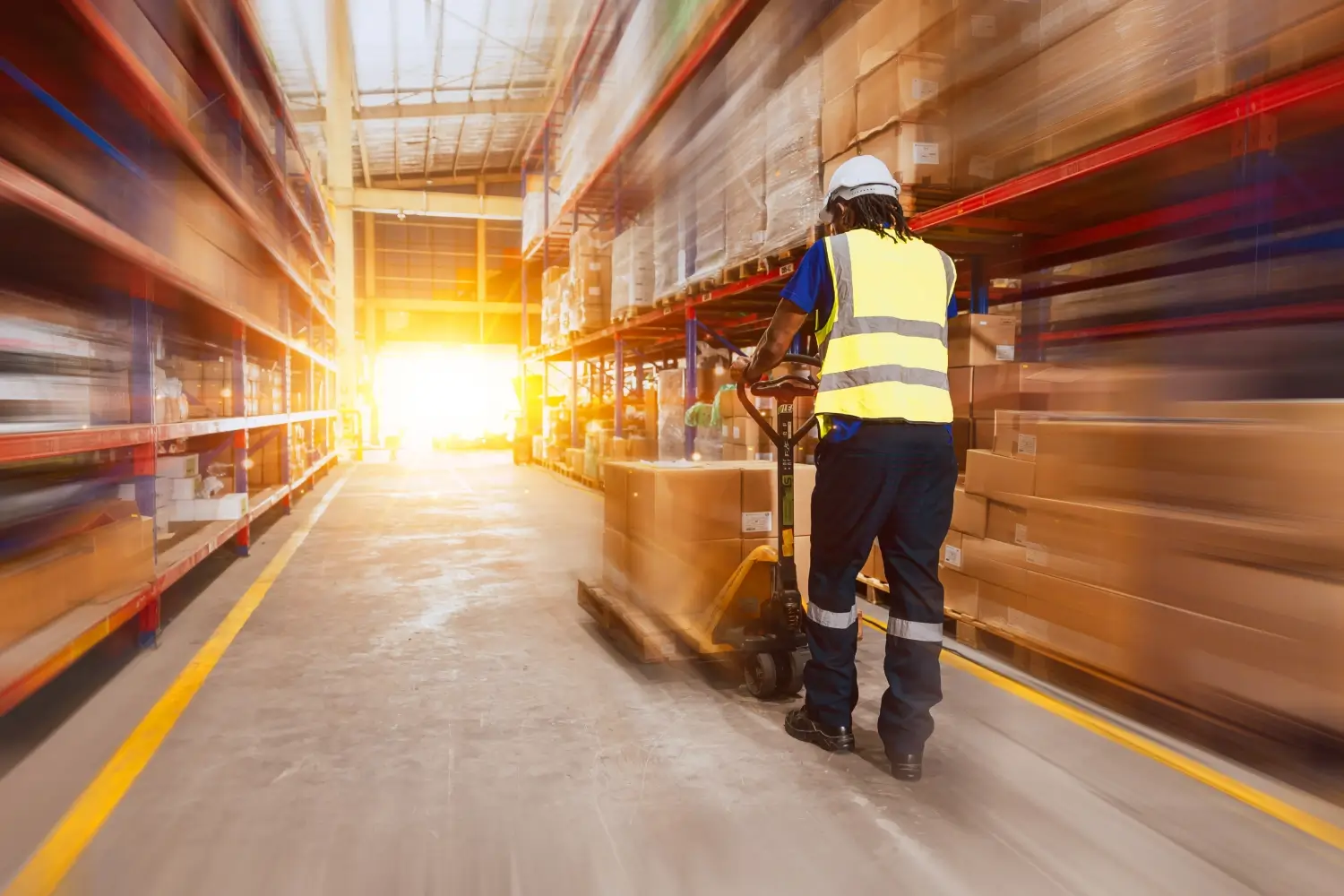 Warehouse logistics and pallet transport"